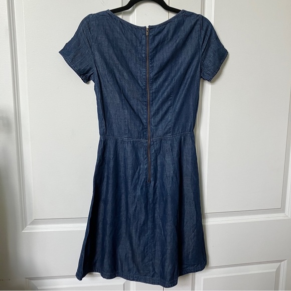 Banana Republic Chambray Cotton Blend Skater  Dress - Picture 5 of 6